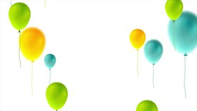 Colorful balloons happy birthday abstract motion graphic design. Seamless looping. Video animation Ultra HD 4K 3840x2160