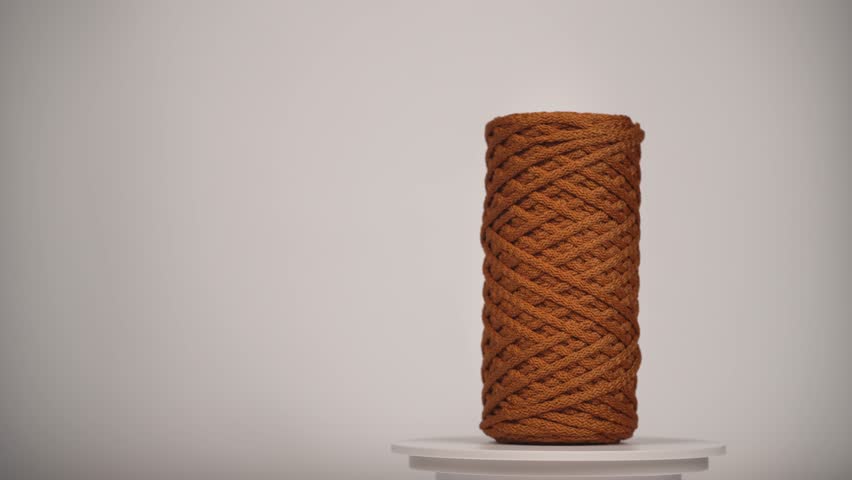 kknitting cord. spool of twine. High-quality shooting in 4K