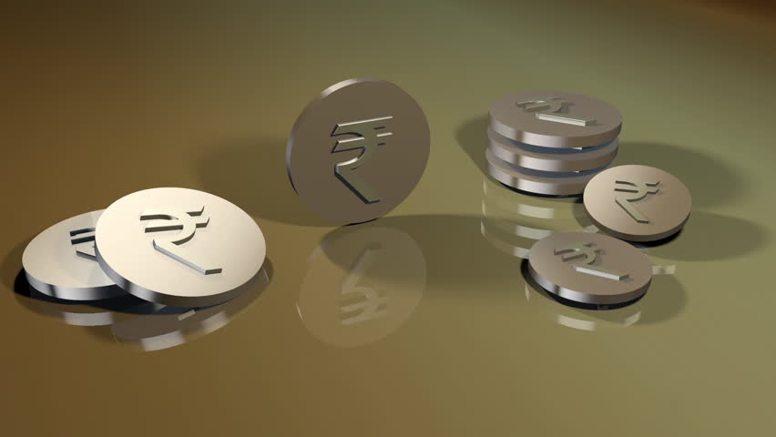 Golden Indian Rupee Coins in 3D Royalty-Free Stock Footage #3428779021