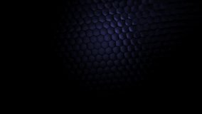 Hexagonal grid abstract light on black background