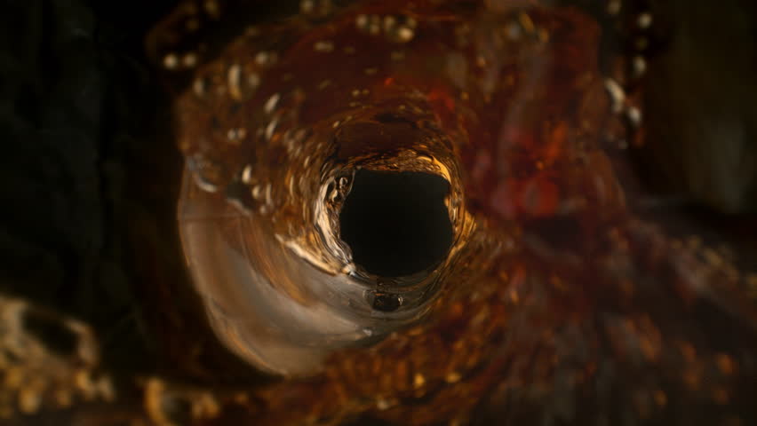 Coffee Vortex Flowing out of the Inside of Coffee Machine and Pouring into Black Americano in Slow Motion Royalty-Free Stock Footage #3428923733
