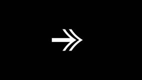 Arrow pointing to the right side with alpha channel. Highlight arrow shape elements of Motion graphics. Video animation of arrow sign. 4K Animated direction sign. Arrow animation White Hand Drawn.
