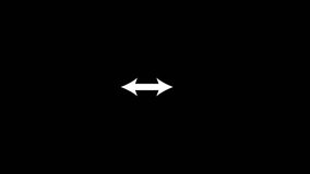 Arrow pointing to the right and left side with alpha channel. Highlight arrow shape elements of Motion graphics. Video animation of arrow sign. 4K Animated direction sign. Arrow animation White.