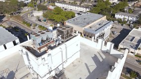 Aerial orbit inspection rooftop air conditioning HVAC system