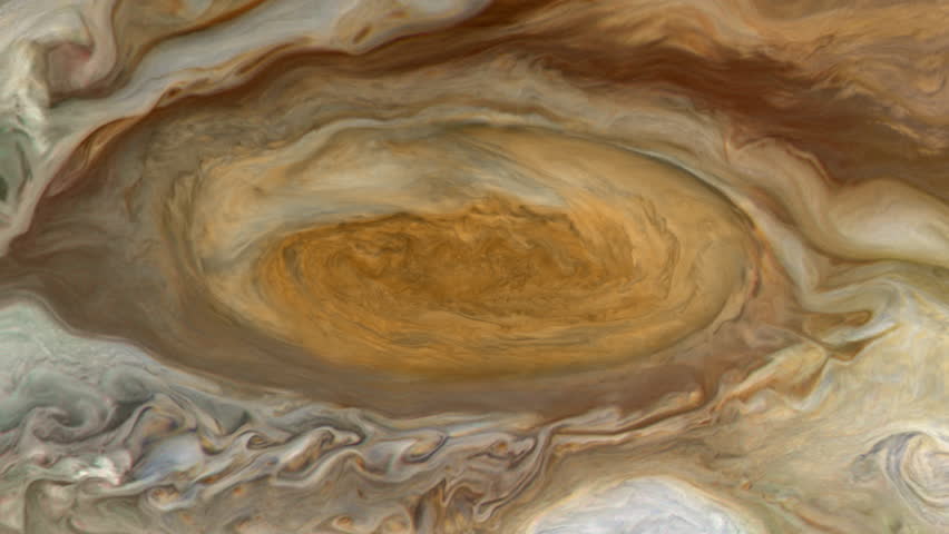 3D Motion Animation of the Gas Storm Eye of the planet Jupiter