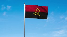 High detailed flag of Angola. National Angola flag. Africa. 3D Render.