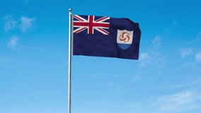 High detailed flag of Anguilla. National Anguilla flag. 3D Render.