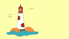 lighthouse, minimalism style, drawing, geometric shapes