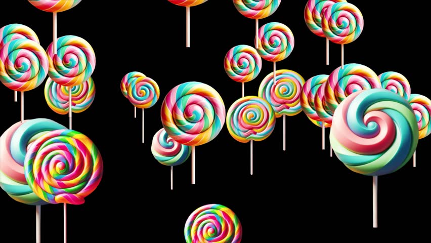 Kids background animation Lollipop's moving from left to right, Lollipop animation