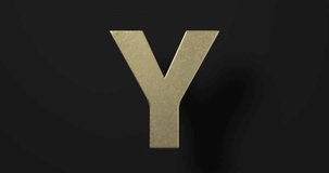 Rotating letter Y on a black background.