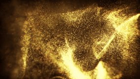 Animated abstract glittery golden particles video background for fashion slideshow, music clip, awards ceremony film and any special event! Looped footage in Full HD resolution.