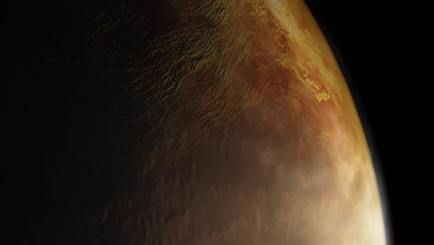 Vertical video of Venus slowly turning in space concept covered in haze and atmosphere