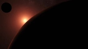Red planet Mars with the sun rising behind casting deep shadows concept vertical profile - Powered by Shutterstock - Get 15% off with code: PIKWIZARD15