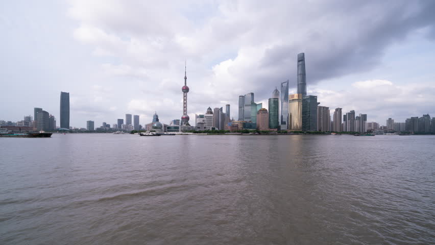 Time Lapse of Shanghai Skyline in the day