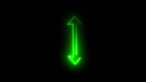 Abstract neon arrow icon animation background