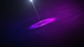 Animated violett particle mesh wave Cyber technology background , Seamless animation of mesh wave particles background. good for music videos 