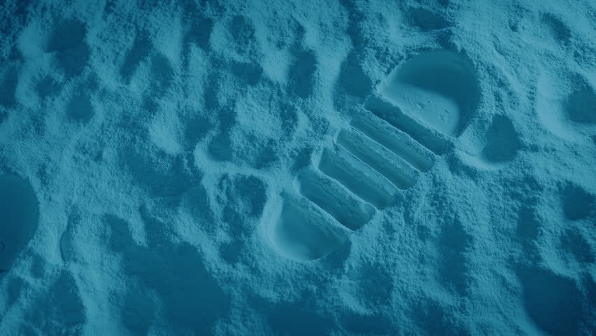 Astronaut Footprint On Lunar Surface