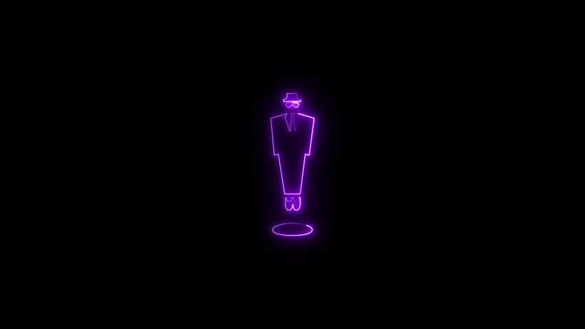 Abstract neon man icon screen background animation Royalty-Free Stock Footage #3429862029