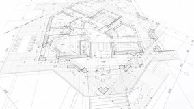 Architecture design: blueprint plan - illustration of a plan modern residential building, technology, industry, business concept illustration: real estate, building, construction, architecture sketch - Powered by Shutterstock - Get 15% off with code: PIKWIZARD15