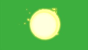 Animation cartoon loop video sun element effect on green screen background 