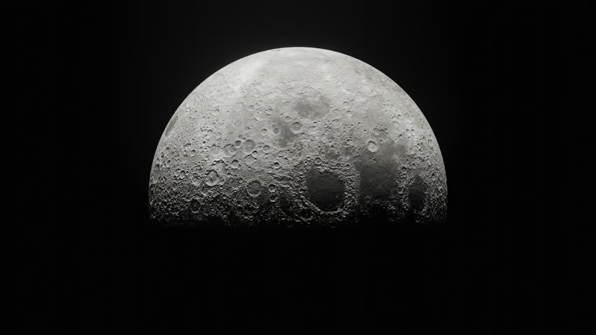 Looping 3D animated MOON. 4K