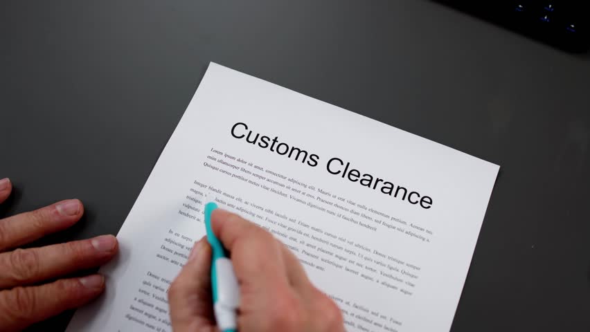 Customs Clearance And Import Duty Concept. Cargo Export Broker