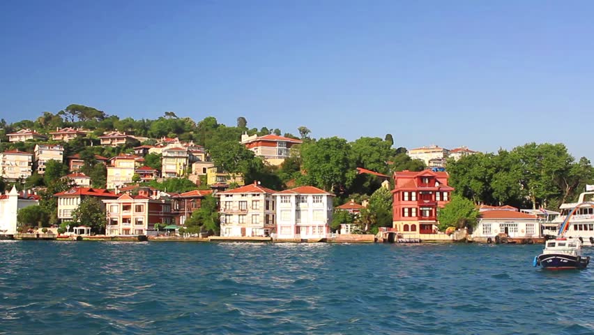Bosporus Houses from the water side. Cengelkoy, Istanbul
