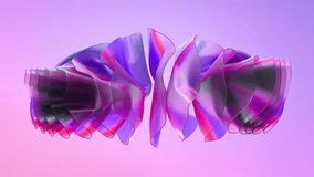 Organically animated shapes. Abstract paper animation. Fluid shapes with rainbow gradient. Modern design template. Abstract art background with trendy holographic gradient. 3d rendering, 4K - Powered by Shutterstock - Get 15% off with code: PIKWIZARD15