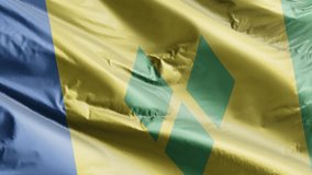 Saint Vincent and the Grenadines flag background realistic waving in the wind 4K video, for Independence Day or Anthem (Perfect Loop)