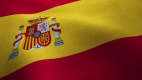 Video animation of a waving Spanish national flag in a seamless loop.