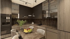 Interior of a family house, living room with kitchen - 3D animation - Powered by Shutterstock - Get 15% off with code: PIKWIZARD15