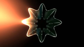Reflection animation of intertwined star with golden light.