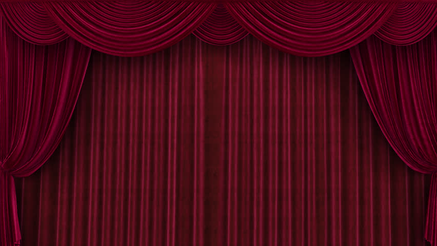 Velvet red theater curtains open with alpha channel. 3D Illustration