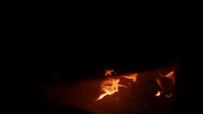 A bonfire is burning in the fireplace. Vertical video with Dolly Camera Movement. - Powered by Shutterstock - Get 15% off with code: PIKWIZARD15