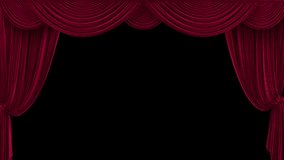 Closing red velvet theatrical curtains with alpha channel. 3D Illustration - Powered by Shutterstock - Get 15% off with code: PIKWIZARD15