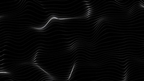 Abstract Lines Waves Background Black and White. 庫存影片