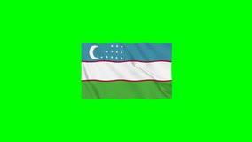 Uzbekistan Vector Waving Flag Motion loop 4K Resolution