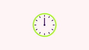 Abstract wall Clock animation. Round wall clock animation. The timer counts down the time. counting down circle clock animation. Concept of time, deadline. Looped video.