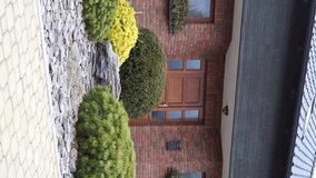 private house flower bed vertical video