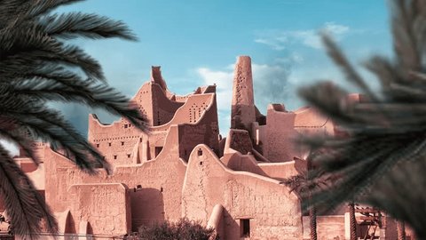 The city of Diriyah old capital is located in the Kingdom of Saudi Arabia in Riyadh - Βίντεο στοκ