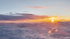 Aerial view from the airplane cabin. Clouds. Sunrise. - Powered by Shutterstock - Get 15% off with code: PIKWIZARD15
