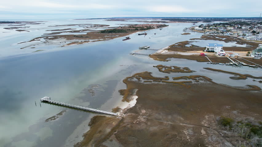 Drone shot of dredging happening in the intercostal waterway.