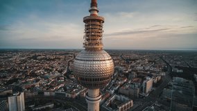 Aerial View Shot of Berlin, Germany, capital city