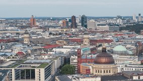 Aerial View Shot of Berlin, Germany, capital city