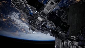 alien spaceship armada nearing Earth, for futuristic, fantasy or interstellar deep space travel backgrounds. Elements of this animation furnished by NASA. - Powered by Shutterstock - Get 15% off with code: PIKWIZARD15