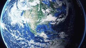 Earth zoom in from space and focus on Emmerich am Rhein, Germany. 3D Animation. Video footage. Background for travel intro.