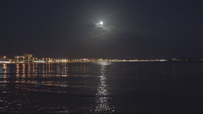 Moonlight reflection in the sea near Palma de Mallorca