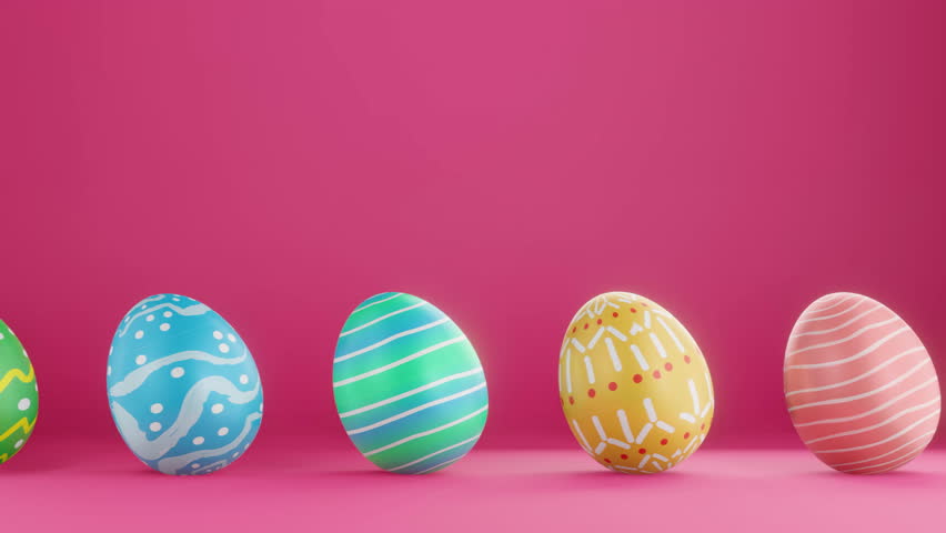 Happy Easter egg background animation, 3d rendering Royalty-Free Stock Footage #3431716767