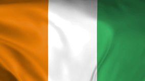 Ivory Coast flag waving animation, perfect looping, 4K video background, official colors, looping National Ivory Coast flag animation background 4k best choice and suit for your footage