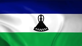 Lesotho flag waving animation, perfect looping, 4K video background, official colors, looping National Lesotho flag animation background 4k best choice and suit for your footage